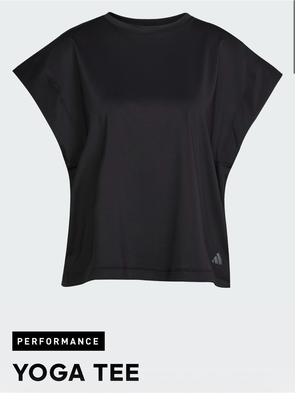 adidas Black Short-Sleeve Relaxed Yoga Tee - Women's